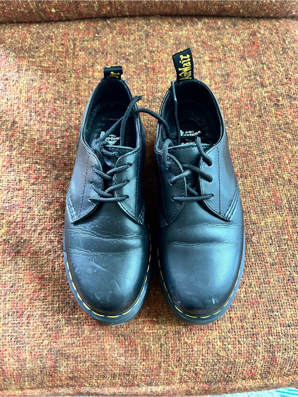 Dr. Martens Black Leather Platform Lace-Up Shoes
